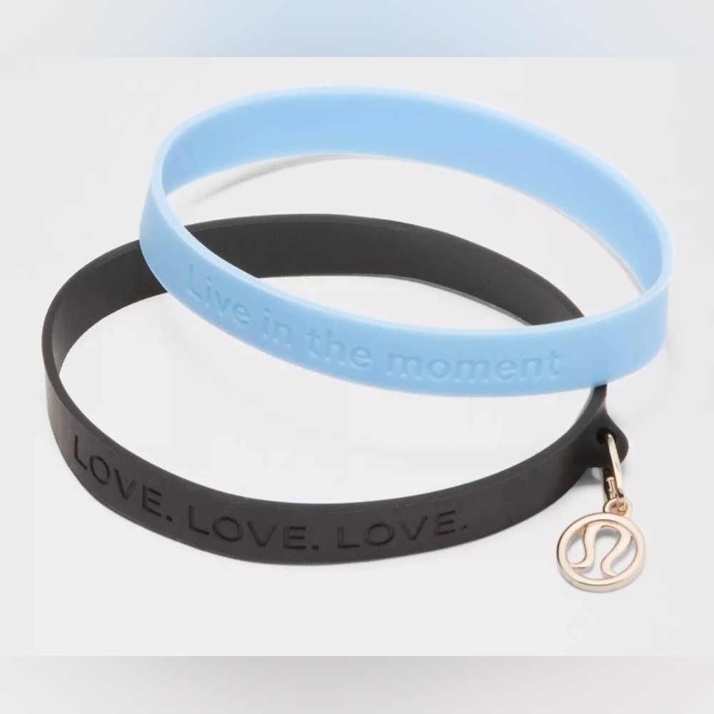 lululemon athletica 2 Pack Back To Life Bottle Bands Black and Blue, New